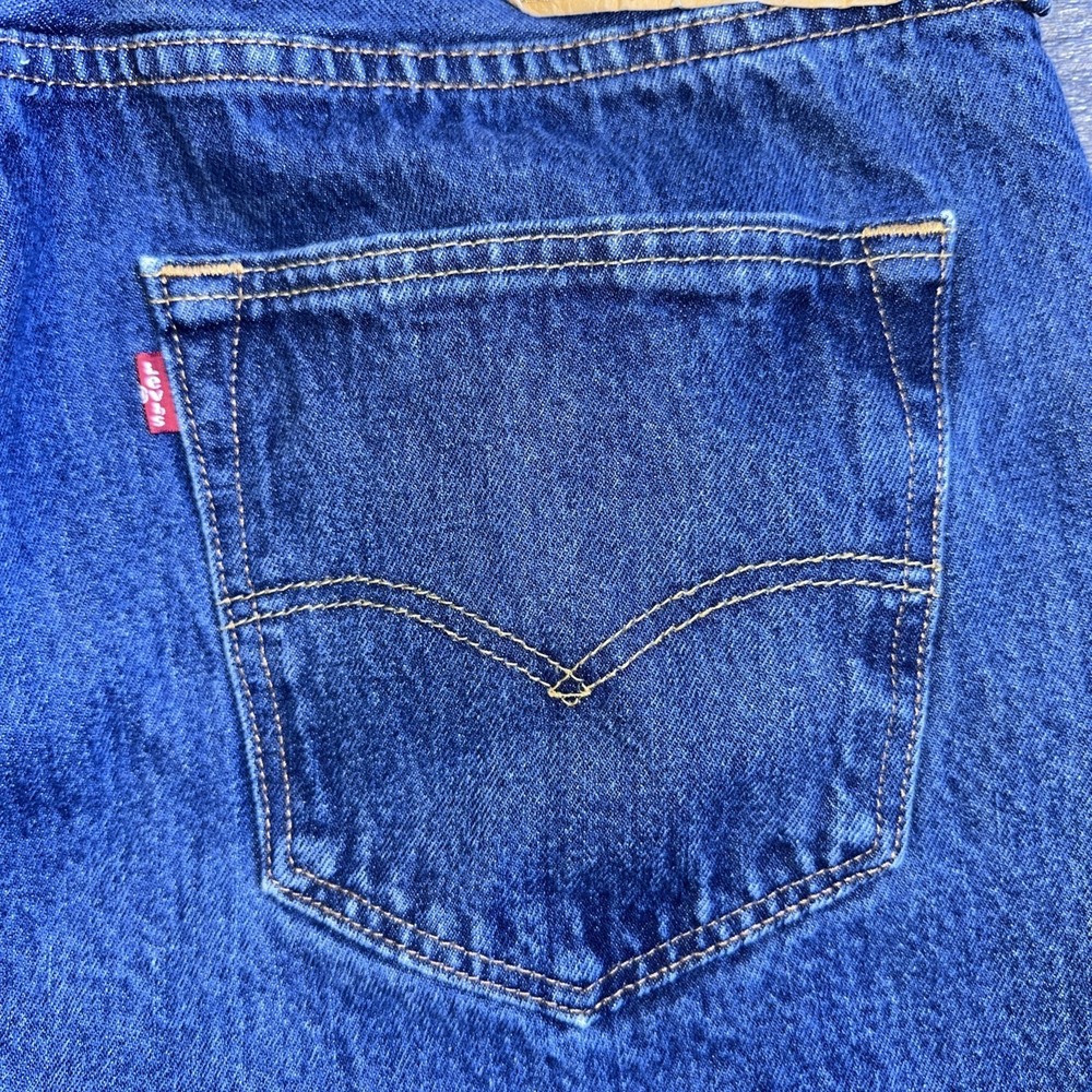 Vintage Levi's 501 Men's 36x30 Button Fly Dark Wash Jeans Made In Mexico - Picture 6 of 10